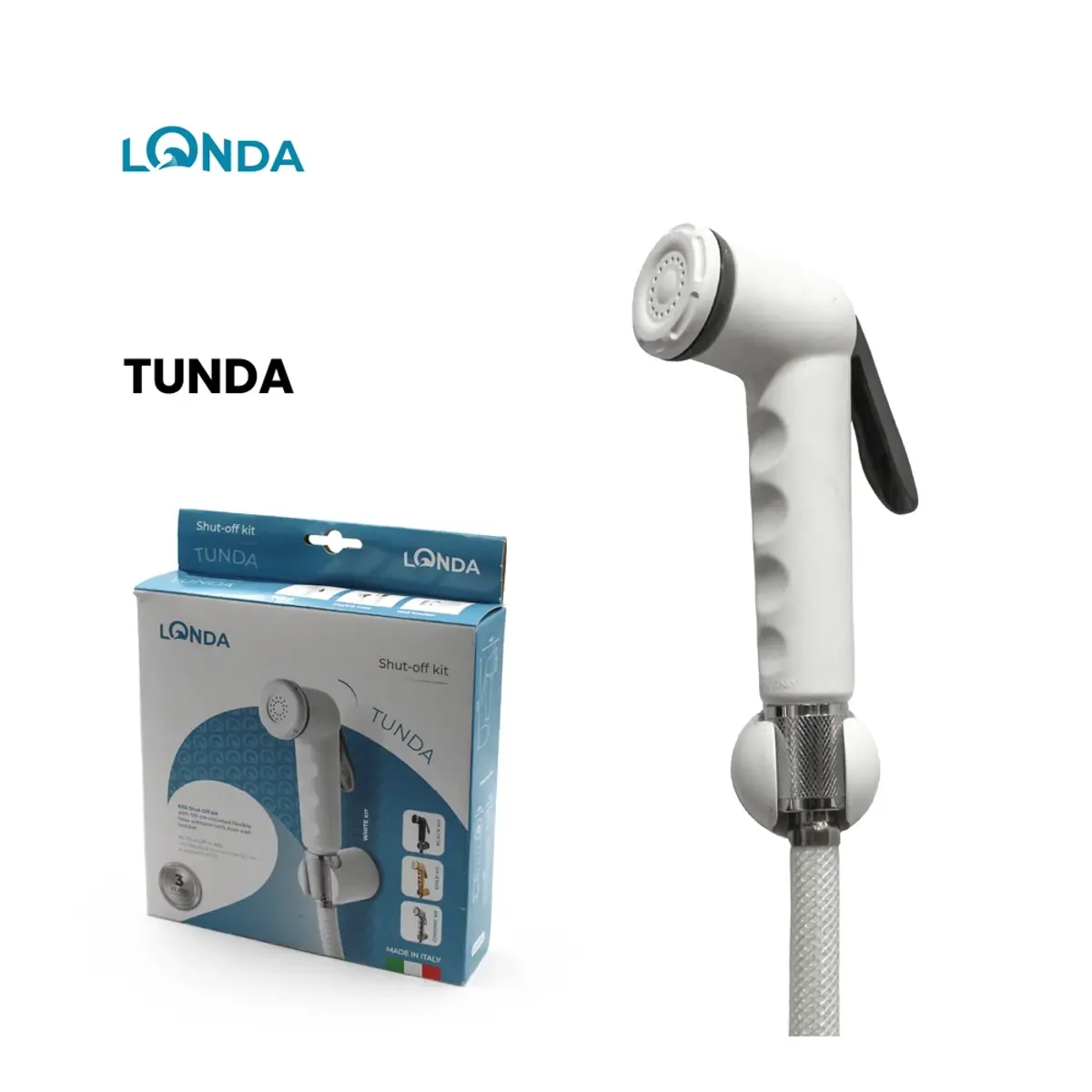 شطاف بلاستيك ابيض (إيطالي) يد طويلة TUNDA