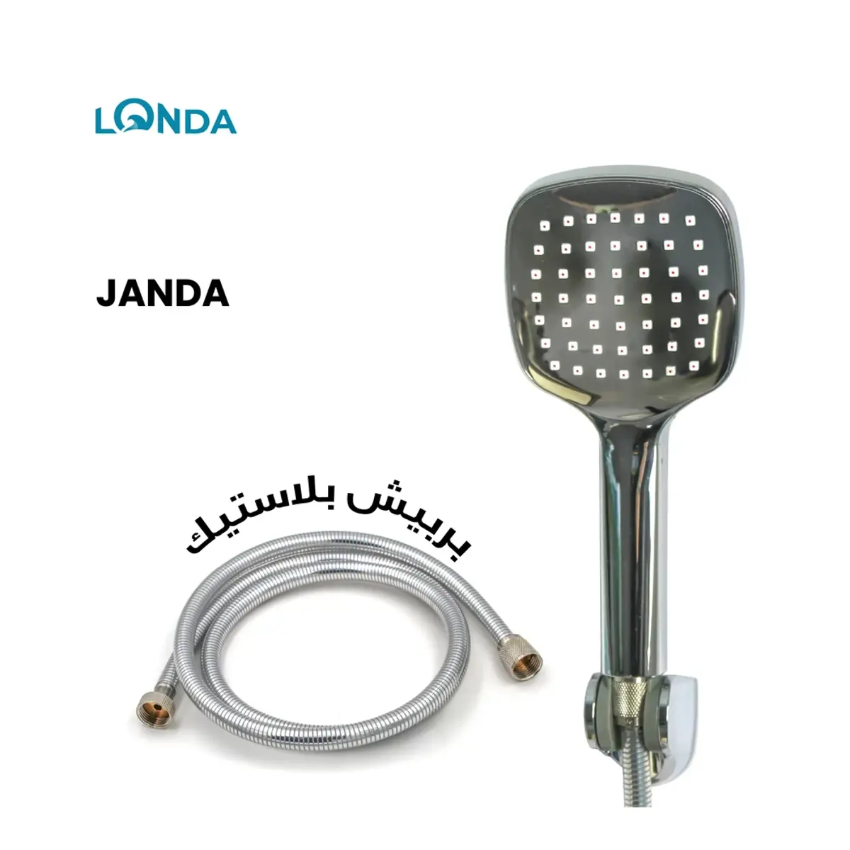 كف دش مربع كروم (إيطالي) JANDA