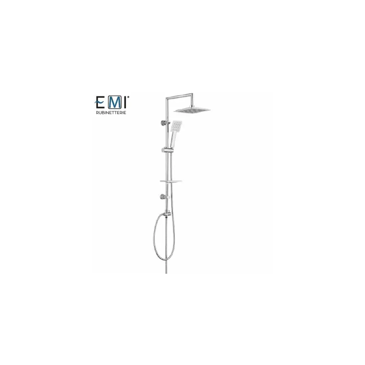 طقم مسطرة دش (يونيكا) دبل قصبة L كروم (CAPO) E-5031